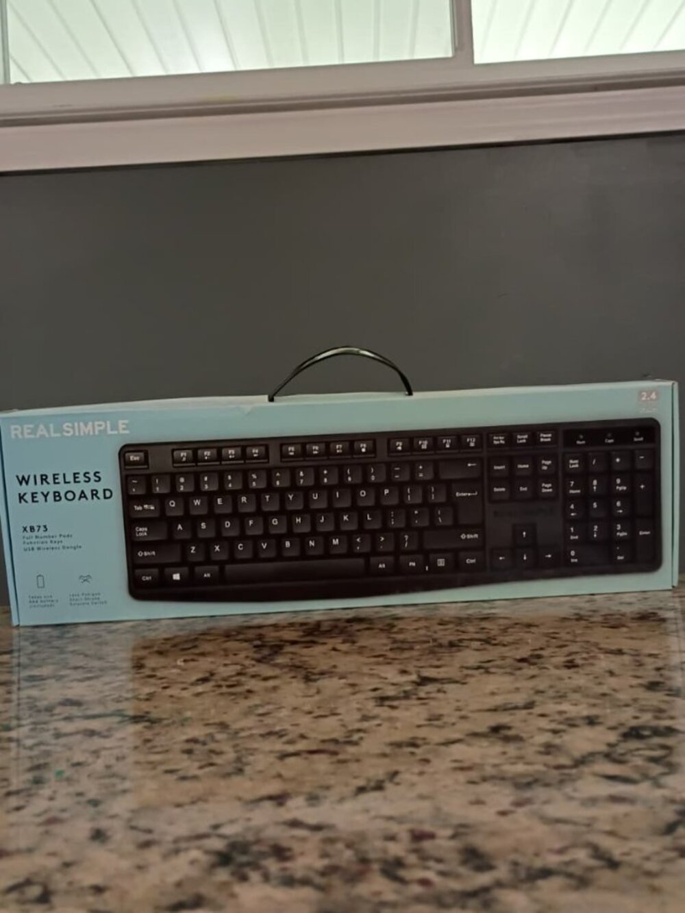 Real Simple Wireless Keyboard Black XB73-USB Wireless Dongle-NEW-SEALED